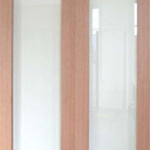 Hardwood Pattern 20 with Clear Bevelled Glass - Rebated Pair - Unfinished - DF